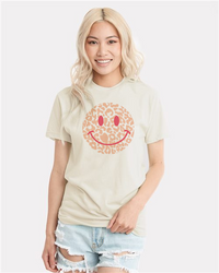 All Smiles Leopard Smiley Face T-Shirt
