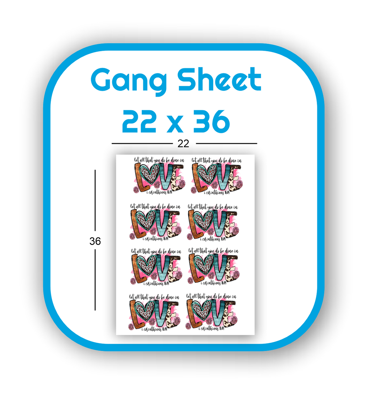 Gang Sheet 22x36